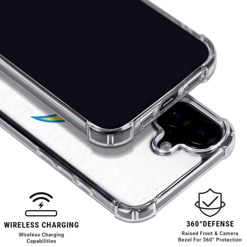 NFL Los Angeles Chargers Distressed iPhone 16 Clear Case
