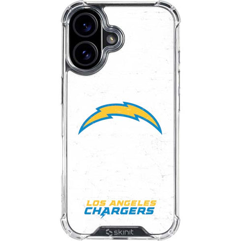 NFL Los Angeles Chargers Distressed iPhone 16 Plus Clear Case