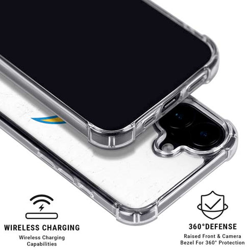 NFL Los Angeles Chargers Distressed iPhone 16 Plus Clear Case