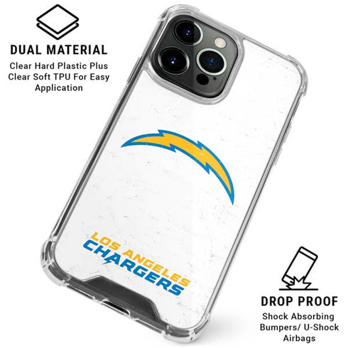 NFL Los Angeles Chargers Distressed iPhone 16 Pro Clear Case