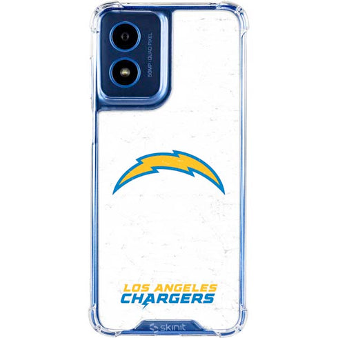 NFL Los Angeles Chargers Distressed Moto G 5G (2024) Clear Case