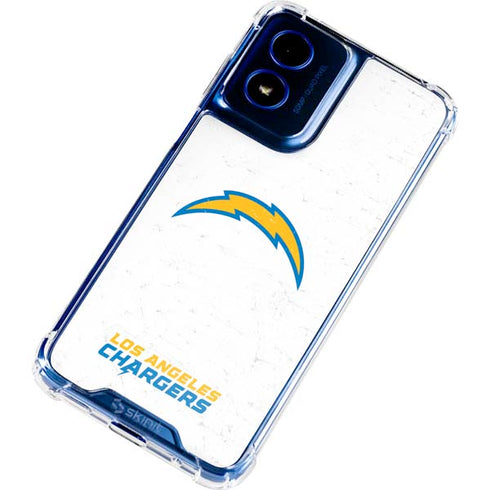 NFL Los Angeles Chargers Distressed Moto G 5G (2024) Clear Case