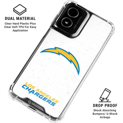 NFL Los Angeles Chargers Distressed Moto G Power 5G (2024) Clear Case