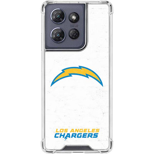 NFL Los Angeles Chargers Distressed Moto G Power 5G (2025) Clear Case