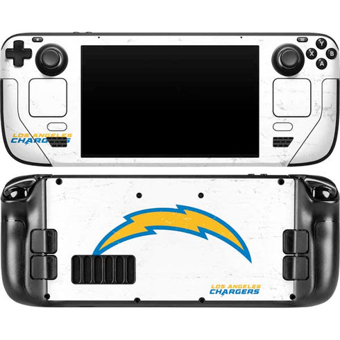 NFL Los Angeles Chargers Distressed Steam Deck Handheld Gaming Computer OLED Skin