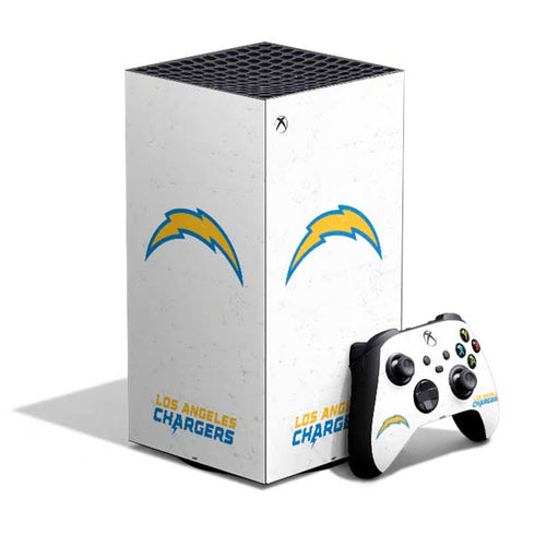 NFL Los Angeles Chargers Distressed XBox Series X Digital Edition Bundle Skin
