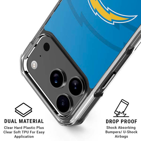 NFL Los Angeles Chargers Double Vision iPhone 18 Pro Clear Case