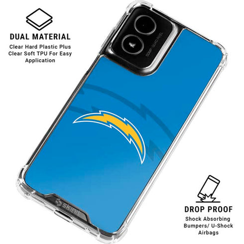 NFL Los Angeles Chargers Double Vision Moto G Power 5G (2024) Clear Case