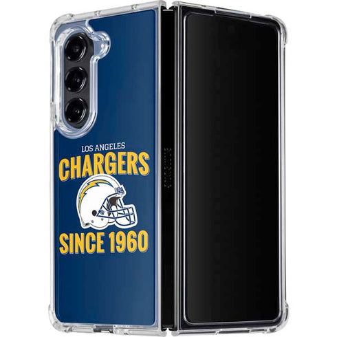 NFL Los Angeles Chargers Helmet Galaxy Z Fold5 5G Clear Case