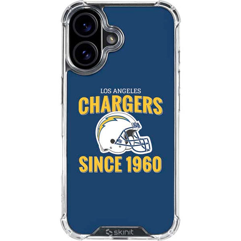 NFL Los Angeles Chargers Helmet iPhone 16 Plus Clear Case