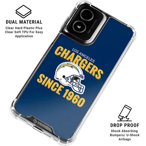 NFL Los Angeles Chargers Helmet Moto G Power 5G (2024) Clear Case