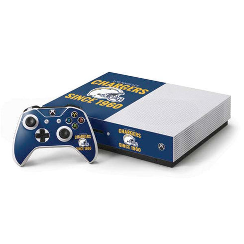 NFL Los Angeles Chargers Helmet Xbox One S Console and Controller Bundle Skin