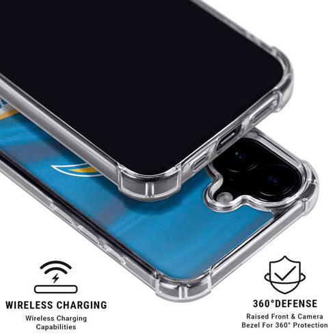 NFL Los Angeles Chargers iPhone 16 Plus Clear Case