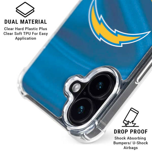NFL Los Angeles Chargers iPhone 16 Plus Clear Case