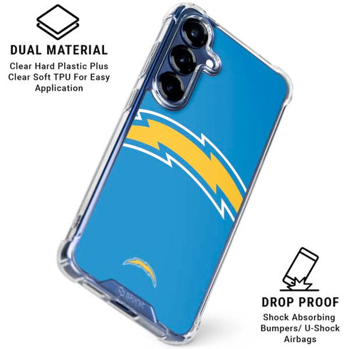 NFL Los Angeles Chargers Large Logo Galaxy S25 Clear Case