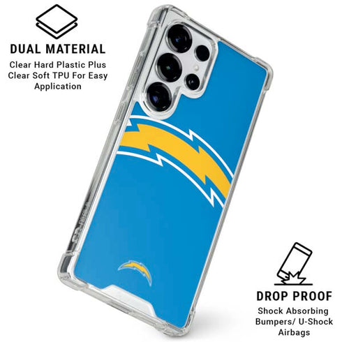 NFL Los Angeles Chargers Large Logo Galaxy S25 Ultra Clear Case