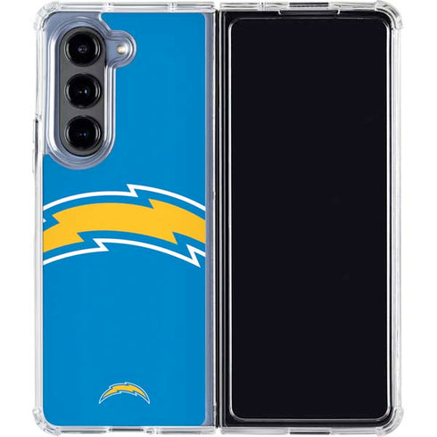 NFL Los Angeles Chargers Large Logo Galaxy Z Fold5 5G Clear Case