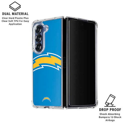 NFL Los Angeles Chargers Large Logo Galaxy Z Fold6 Clear Case
