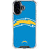 NFL Los Angeles Chargers Large Logo iPhone 16 Clear Case