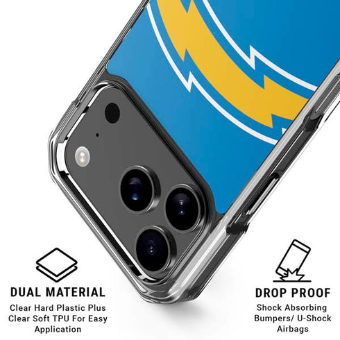 NFL Los Angeles Chargers Large Logo iPhone 18 Pro Clear Case