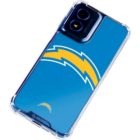 NFL Los Angeles Chargers Large Logo Moto G 5G (2024) Clear Case
