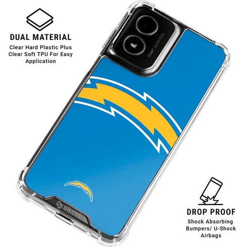 NFL Los Angeles Chargers Large Logo Moto G Power 5G (2024) Clear Case