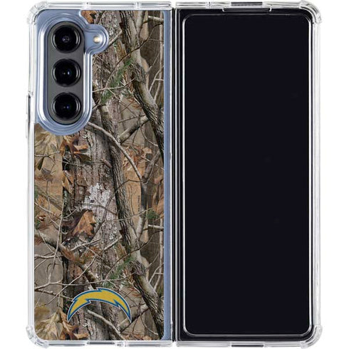 NFL Los Angeles Chargers Realtree AP Camo Galaxy Z Fold5 5G Clear Case