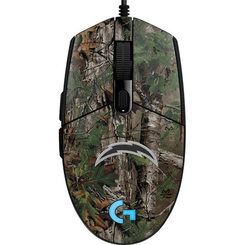 NFL Los Angeles Chargers Realtree Xtra Green Camo G203 Prodigy RGB Wired Gaming Mouse Skin