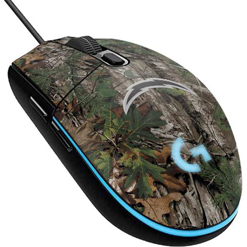 NFL Los Angeles Chargers Realtree Xtra Green Camo G203 Prodigy RGB Wired Gaming Mouse Skin