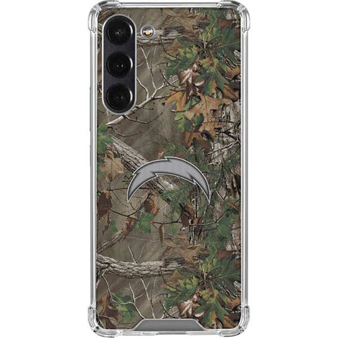 NFL Los Angeles Chargers Realtree Xtra Green Camo Galaxy S24 FE Clear Case