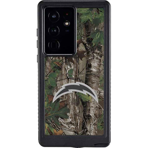 NFL Los Angeles Chargers Realtree Xtra Green Camo Galaxy S24 Ultra Waterproof Case