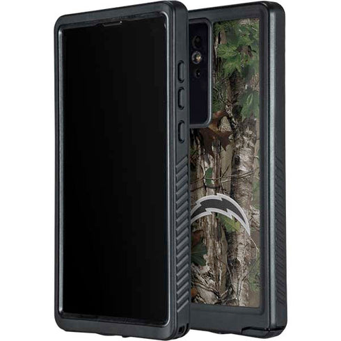 NFL Los Angeles Chargers Realtree Xtra Green Camo Galaxy S24 Ultra Waterproof Case