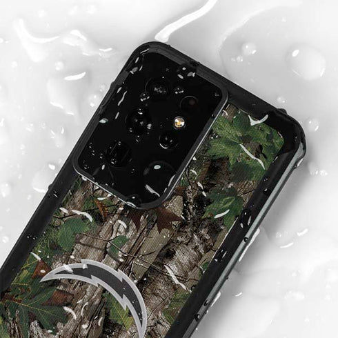 NFL Los Angeles Chargers Realtree Xtra Green Camo Galaxy S24 Ultra Waterproof Case