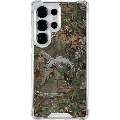 NFL Los Angeles Chargers Realtree Xtra Green Camo Galaxy S25 Ultra Clear Case