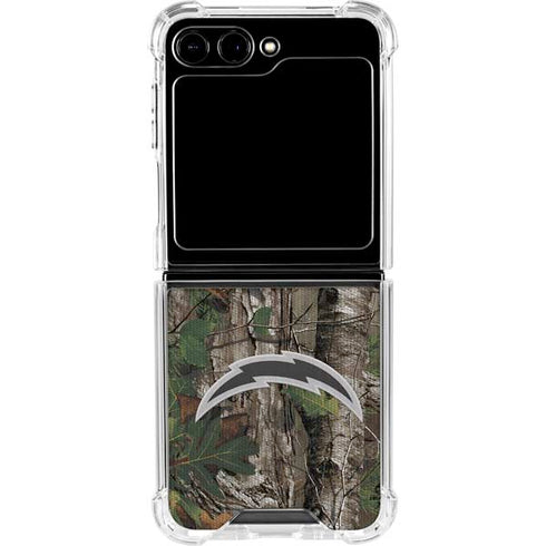 NFL Los Angeles Chargers Realtree Xtra Green Camo Galaxy Z Flip6 Clear Case