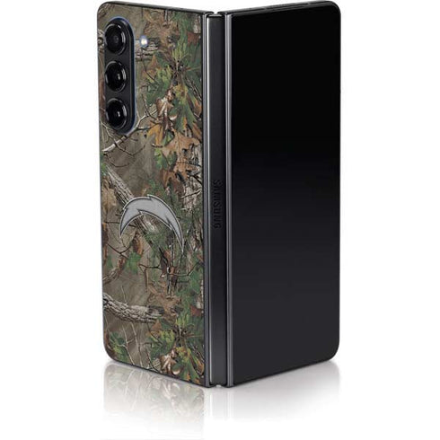 NFL Los Angeles Chargers Realtree Xtra Green Camo Galaxy Z Fold5 5G Skin