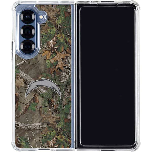 NFL Los Angeles Chargers Realtree Xtra Green Camo Galaxy Z Fold6 Clear Case