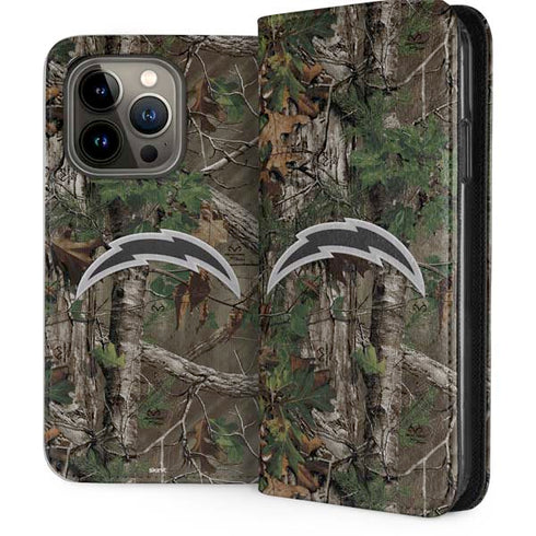 NFL Los Angeles Chargers Realtree Xtra Green Camo iPhone 13 Pro Folio Case