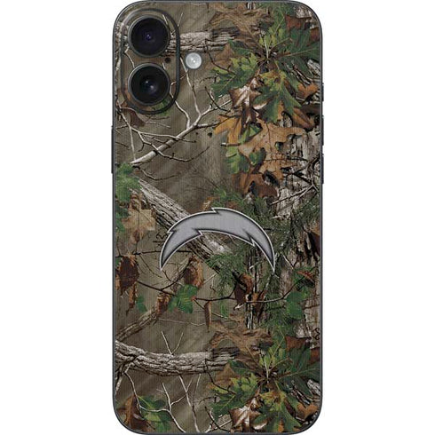 NFL Los Angeles Chargers Realtree Xtra Green Camo iPhone 16 Plus Skin