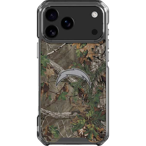 NFL Los Angeles Chargers Realtree Xtra Green Camo iPhone 18 Pro Max Clear Case