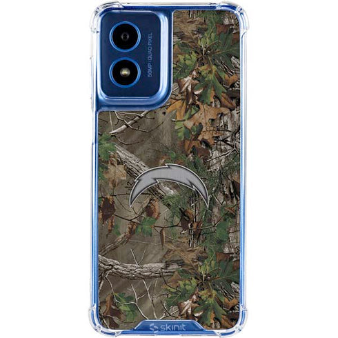 NFL Los Angeles Chargers Realtree Xtra Green Camo Moto G 5G (2024) Clear Case