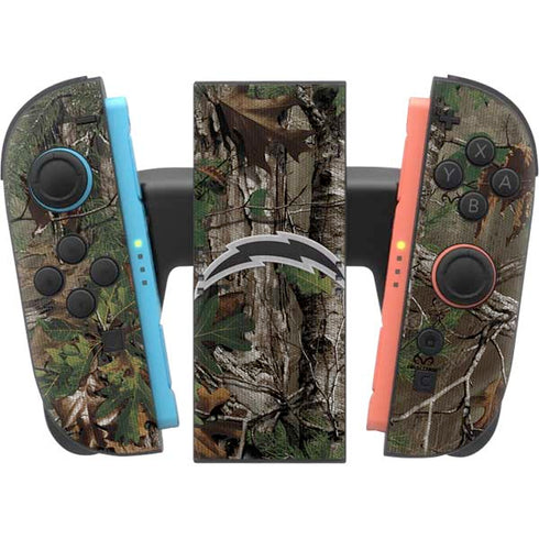 NFL Los Angeles Chargers Realtree Xtra Green Camo Nintendo Switch 2 (2025) Joy-Con Controller Skin