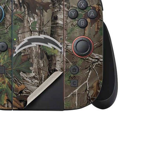 NFL Los Angeles Chargers Realtree Xtra Green Camo Nintendo Switch 2 (2025) Joy-Con Controller Skin