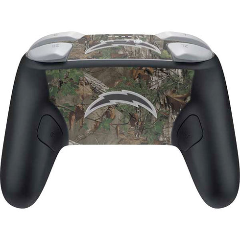 NFL Los Angeles Chargers Realtree Xtra Green Camo Nintendo Switch 2 (2025) Pro Controller Skin