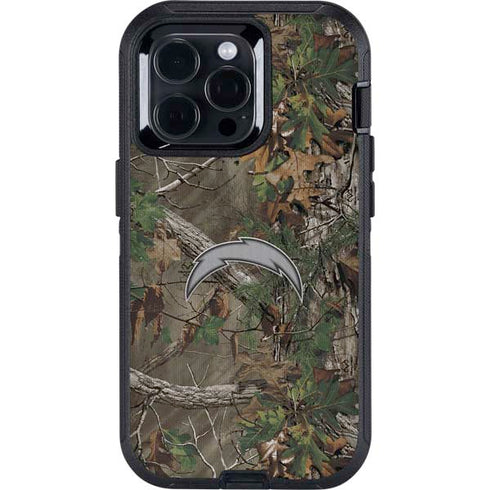 NFL Los Angeles Chargers Realtree Xtra Green Camo Otterbox Defender iPhone Skin