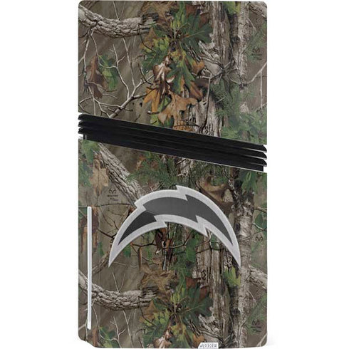 NFL Los Angeles Chargers Realtree Xtra Green Camo PS5 Pro Disk Bundle Skin