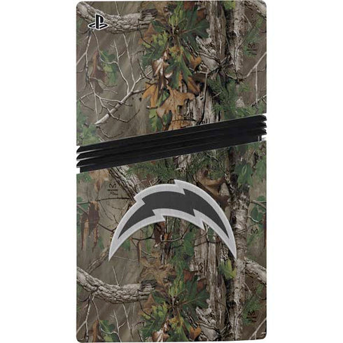 NFL Los Angeles Chargers Realtree Xtra Green Camo PS5 Pro Disk Console Skin