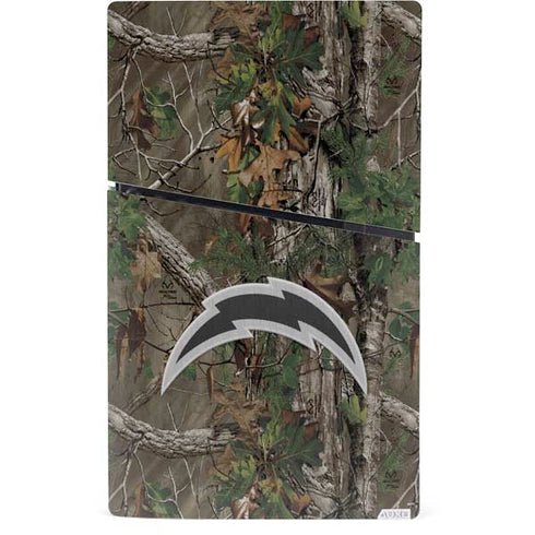 NFL Los Angeles Chargers Realtree Xtra Green Camo PS5 Slim Digital Edition Console Skin