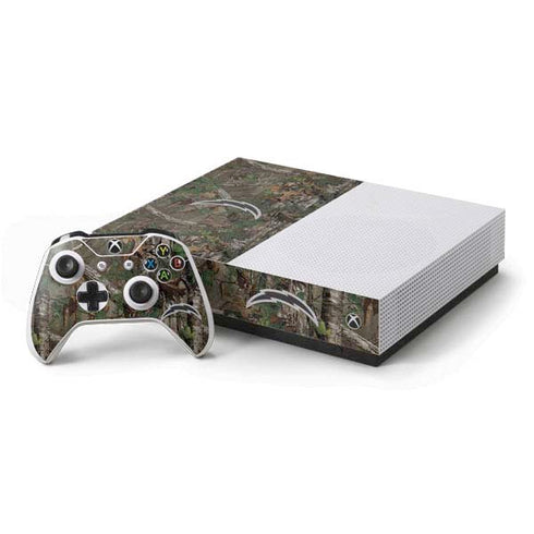 NFL Los Angeles Chargers Realtree Xtra Green Camo Xbox One S All-Digital Edition Bundle Skin
