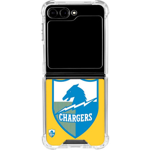 NFL Los Angeles Chargers Retro Logo Galaxy Z Flip6 Clear Case